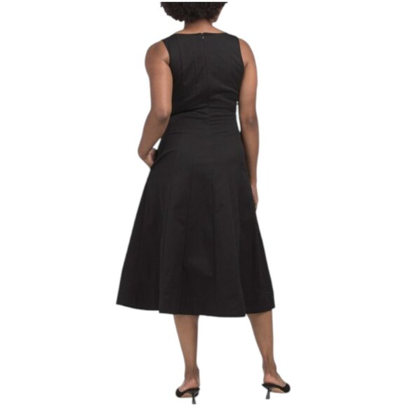 ELLEN TRACY Seamed Split Neck Midi Dress - Picture 2 of 2